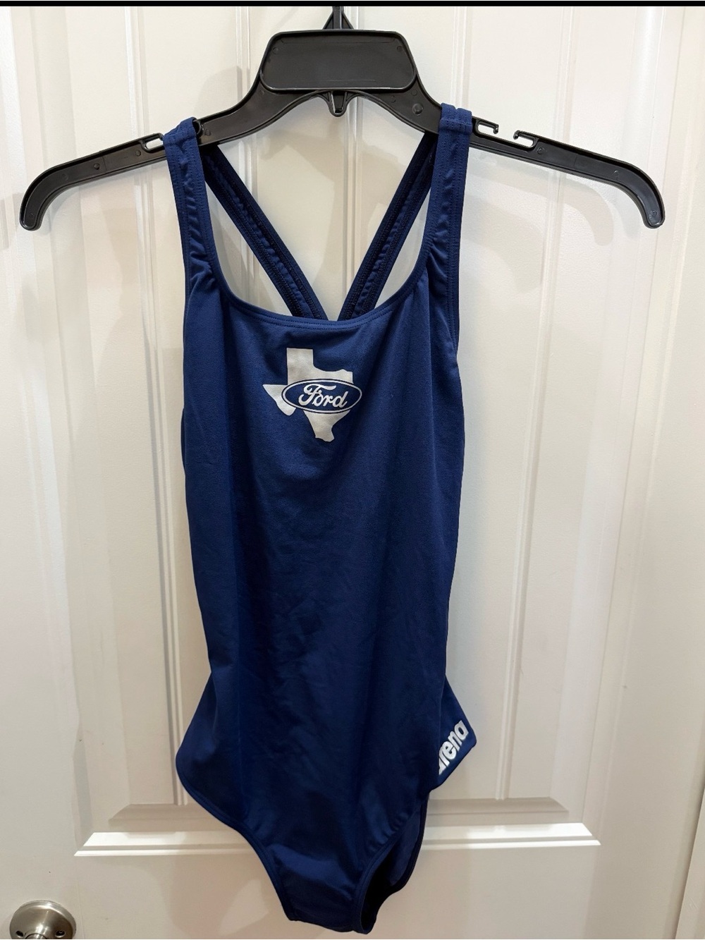NWT Arena Navy Blue Women's Racerback swim wear with Ford logo size 38